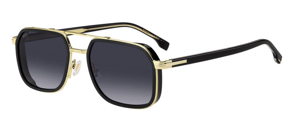 BOSS Rectangular Sunglasses (Black Gold)